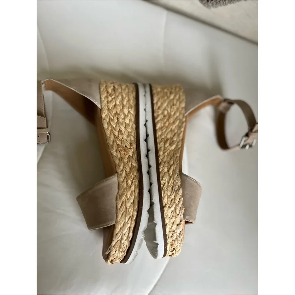 Dolce Vita Women's Neutral Espadrille Platform Sandals with Ankle Strap size 6